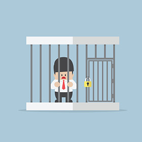 被困在笼子里的商人