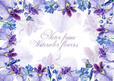 邀請卡帶蝴蝶花的賀卡