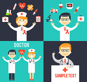 医生与医疗图标海报图片