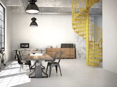 螺旋樓梯。3d 渲染