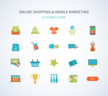 电子商务和在线购物图标