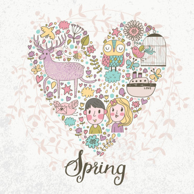 與卡通心浪漫卡