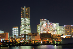 日本横滨明夜的 minatomirai 21 区