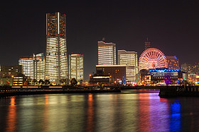 日本横滨明夜的 minatomirai 21 区