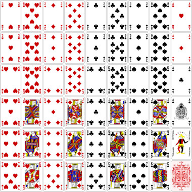 撲克卡全套四色經(jīng)典設(shè)計 400 dpi