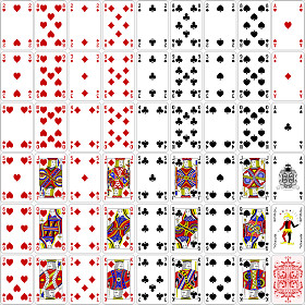 扑克卡全套四色经典设计 400 dpi