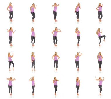 拼贴的不同的面部表情