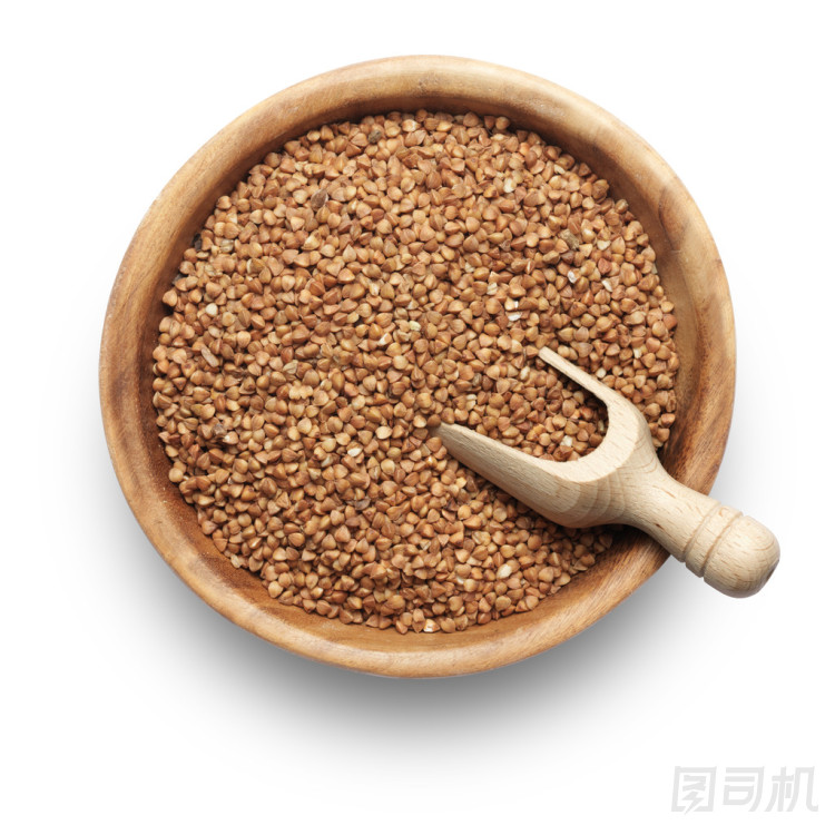 蕎麥在孤立的實(shí)木板