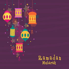 庆祝斋月 Mubarak 的创意灯