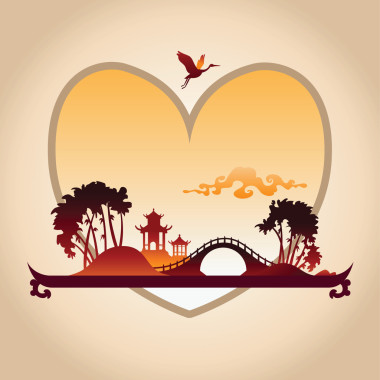 情人节背景与抽象的中国背景