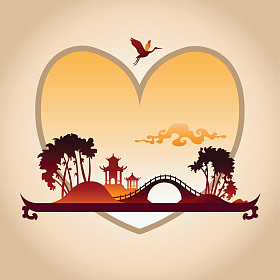 情人节背景与抽象的中国背景