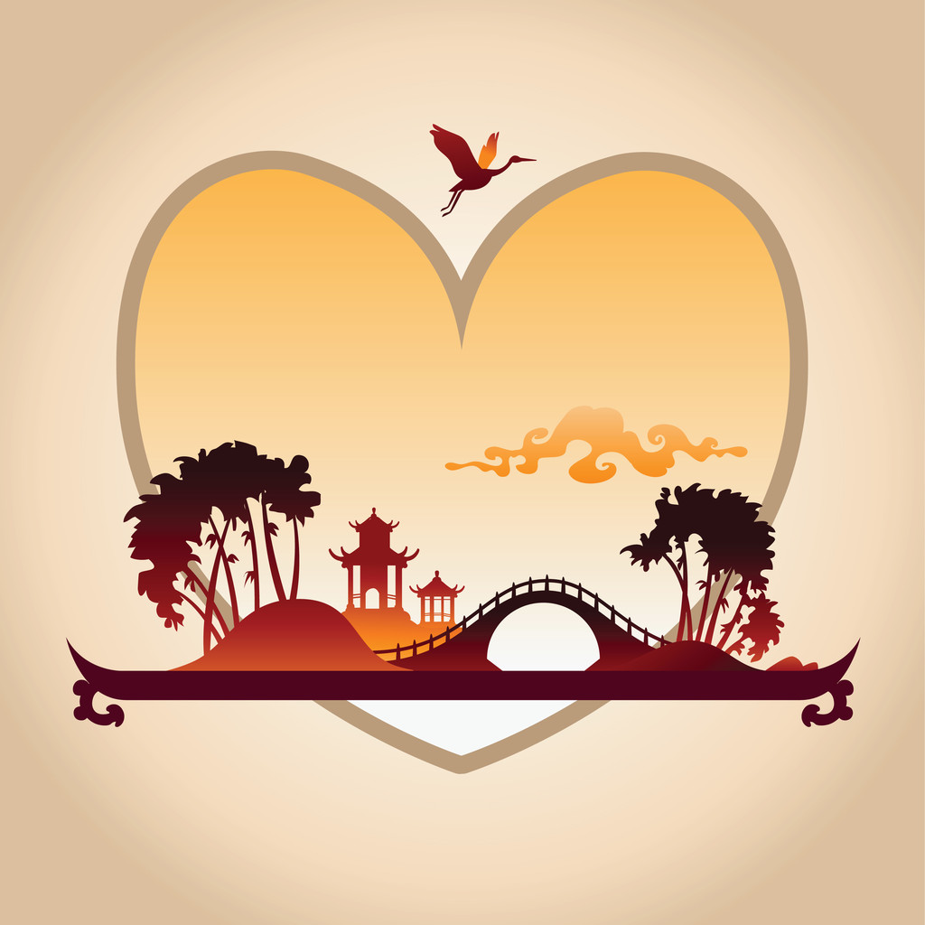 情人节背景与抽象的中国背景