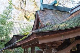 京都，日本-2015 年 1 月 11 日: 胸形神社的京都御苑花园。一个著名的历史遗址在古代城市京都，日本