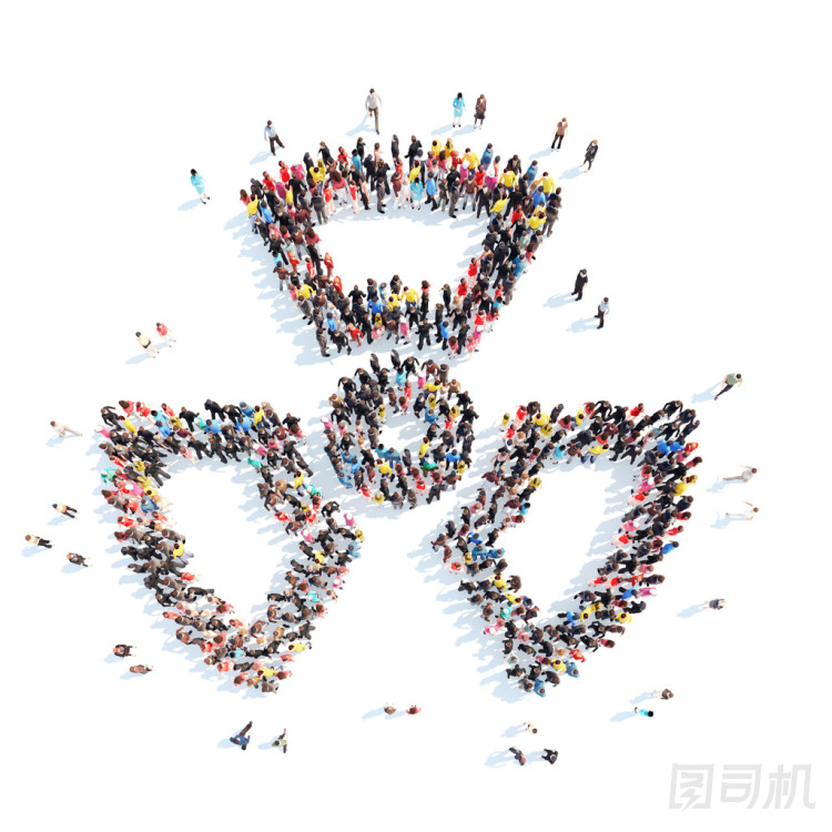 人們在輻射標志的形狀.圖片