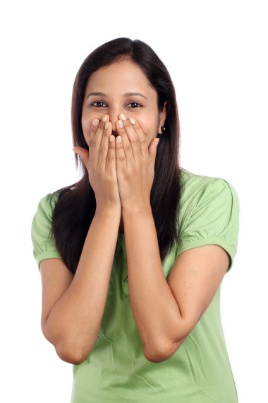 年輕女子笑圖片