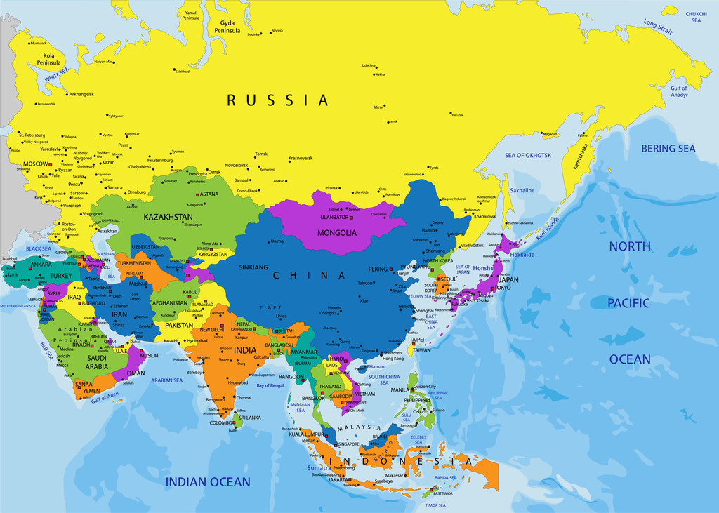 多彩的亚洲政治地图