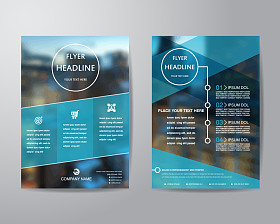 业务专业手册传单设计在 A4 大小的布局模板 