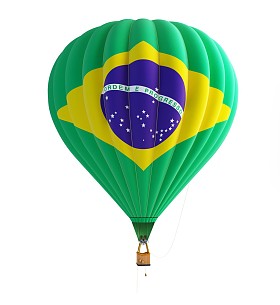 热气球在白色背景上孤立照片