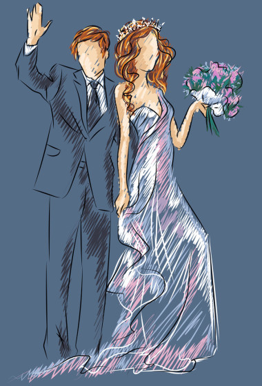 甜蜜的情侶的婚禮一天邀請(qǐng)照片