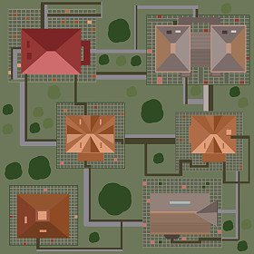 设置的屋顶等距插画照片