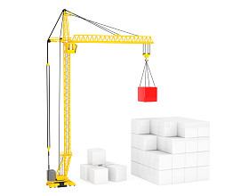用黄塔鹤建造立方体