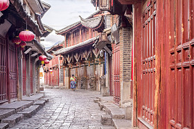 中国的旧城，清晨，丽江云南，中国