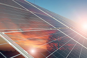 太阳能电池特写图片