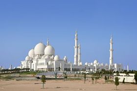 At the Sheikh Zayed Mosque in ABU Dhabi