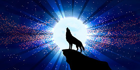 对着月亮嚎叫的