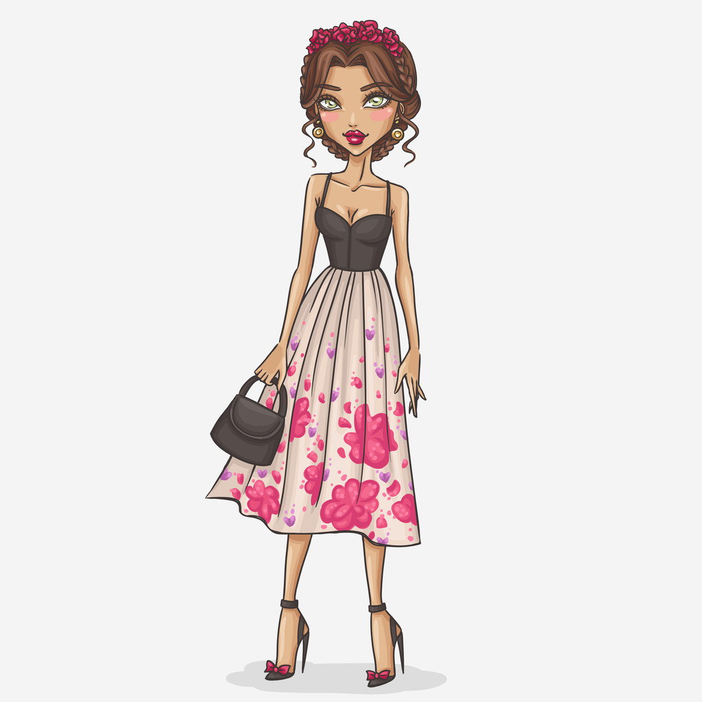 在美丽与浪漫的衣服的女孩