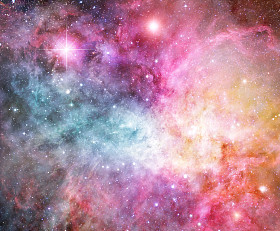 粉色和蓝色的星云图片