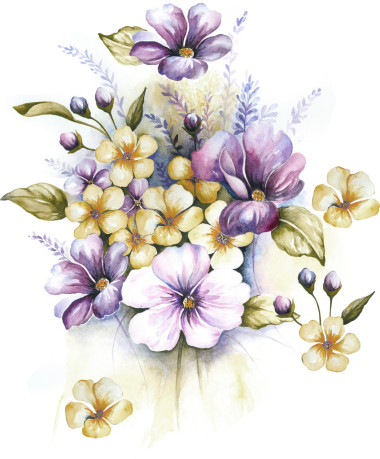 手绘鲜花花束照片