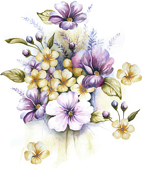 手绘鲜花花束照片