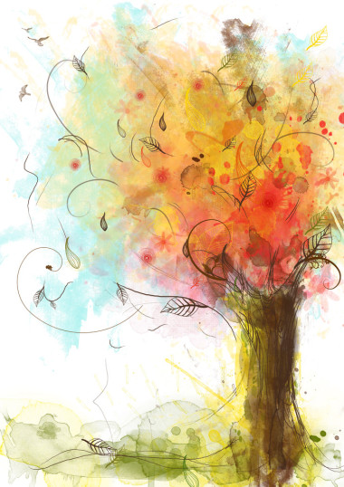 抽象，色彩艳丽水彩照片