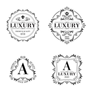 奢华标志模板装饰标签设置