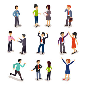 几人等距矢量照片