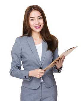 女商人控股剪贴板