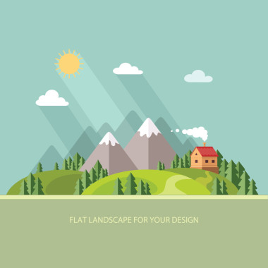 景觀房子在山林間平的風(fēng)