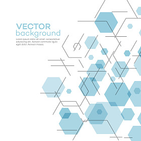 带有六边形的抽象背景。矢量说明