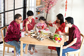 中国农历新年晚宴-家庭