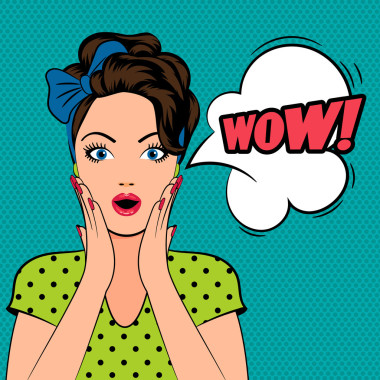 波普藝術女人得張大了嘴巴