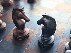 在棋盘上的棋子图片