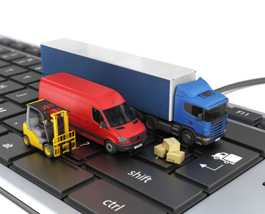 在線的訂單交付的概念。運(yùn)載工具