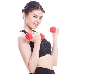 与举重锻炼的体育女人图片