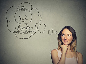 肖像女人以为在做梦的孩子图片