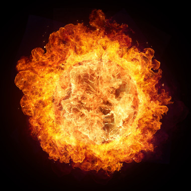 热火灾火焰在圆形状图片