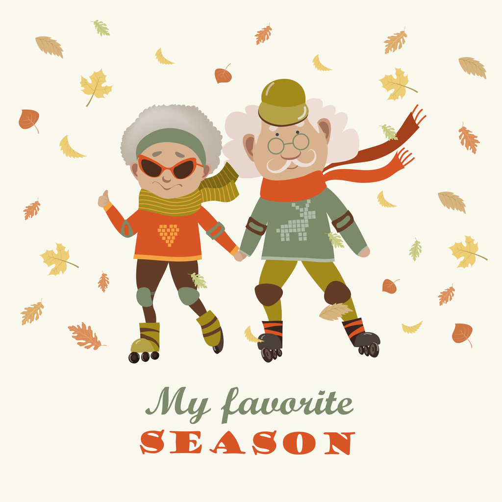 卡通活跃的老夫妇,男人和女人做运动 卡通活跃的老夫妇,男人和女人做运动