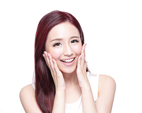 美丽女人带迷人的微笑