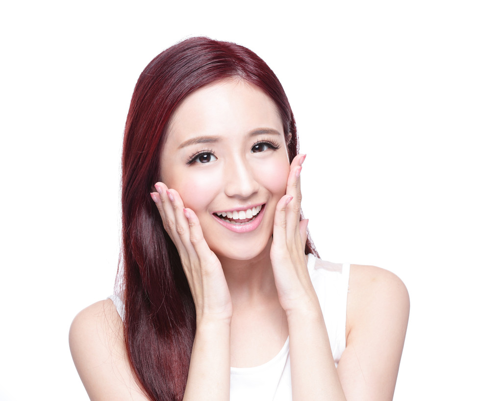 美丽女人带迷人的微笑