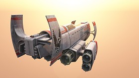 一艘宇宙飞船 3d cg 渲染